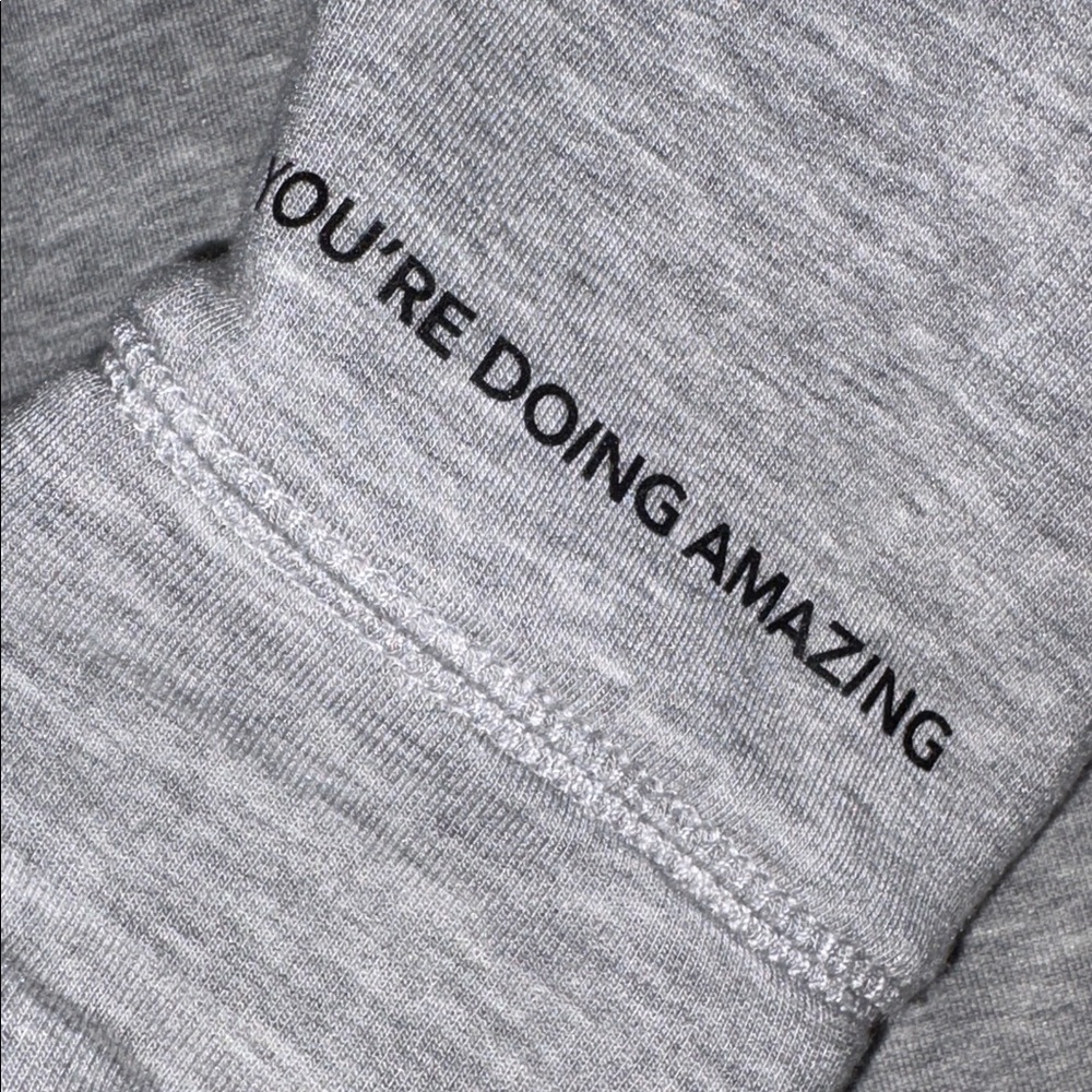 Aerie Gray Turtleneck Sweatshirt (Your Doing Amazing) Size Small Oversized - Picture 5 of 7